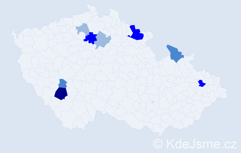 Příjmení: 'Šopinec', počet výskytů 19 v celé ČR