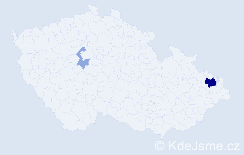 Příjmení: 'Pertile', počet výskytů 23 v celé ČR