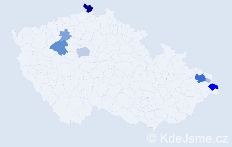 Příjmení: 'Kanderová', počet výskytů 27 v celé ČR