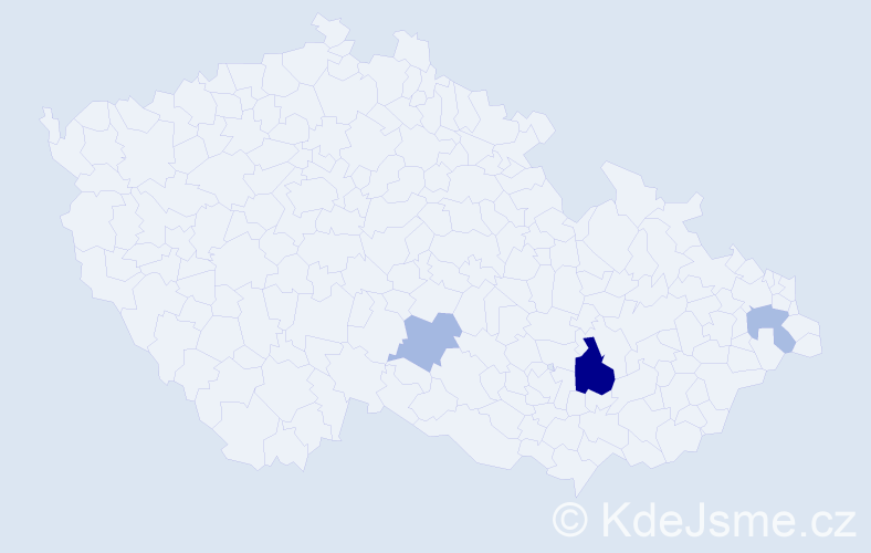 Příjmení: 'Pátiková', počet výskytů 6 v celé ČR