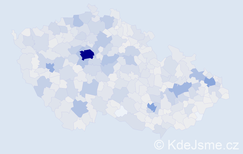 Příjmení: 'Králová', počet výskytů 10376 v celé ČR