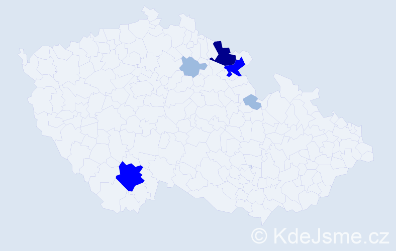 Příjmení: 'Tham', počet výskytů 12 v celé ČR