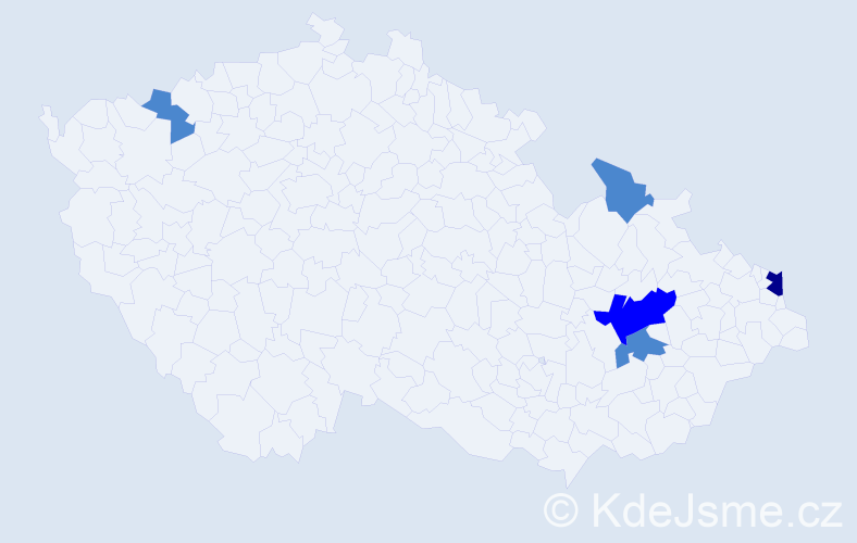 Příjmení: 'Rendár', počet výskytů 8 v celé ČR
