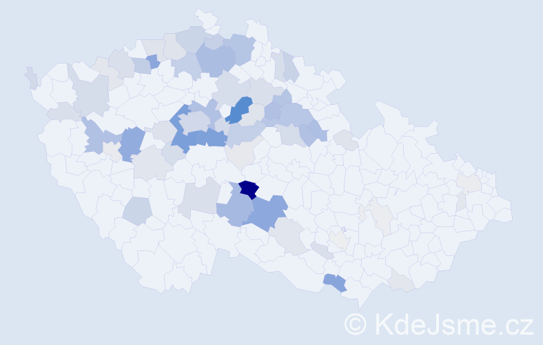 Příjmení: 'Hodač', počet výskytů 280 v celé ČR