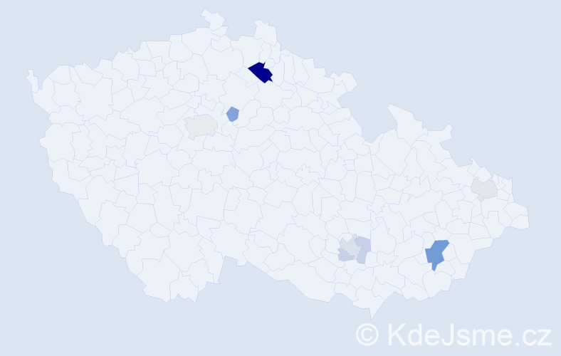 Příjmení: 'Ahmadi', počet výskytů 18 v celé ČR