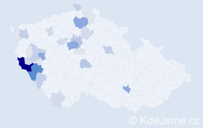 Příjmení: 'Sazama', počet výskytů 118 v celé ČR