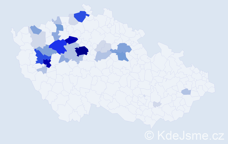 Příjmení: 'Volráb', počet výskytů 124 v celé ČR