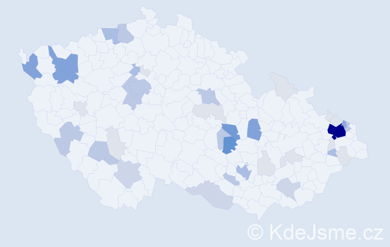 Příjmení: 'Kaša', počet výskytů 137 v celé ČR
