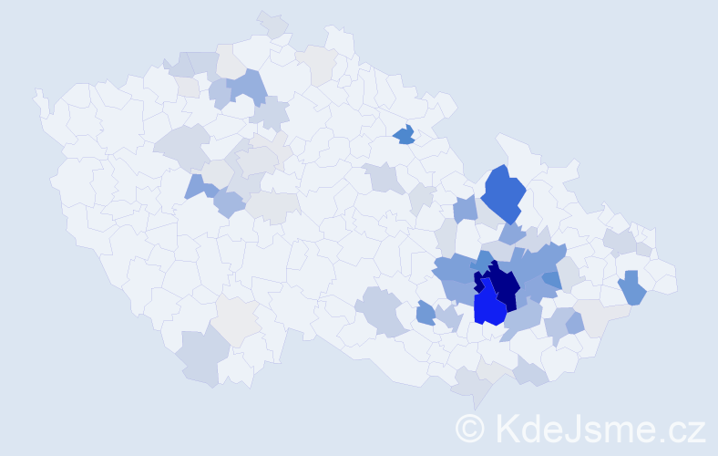 Příjmení: 'Grmelová', počet výskytů 288 v celé ČR