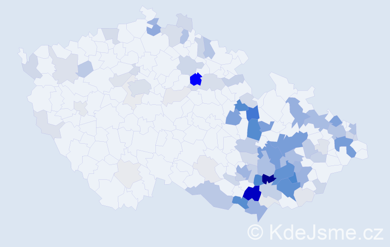 Příjmení: 'Holásek', počet výskytů 337 v celé ČR