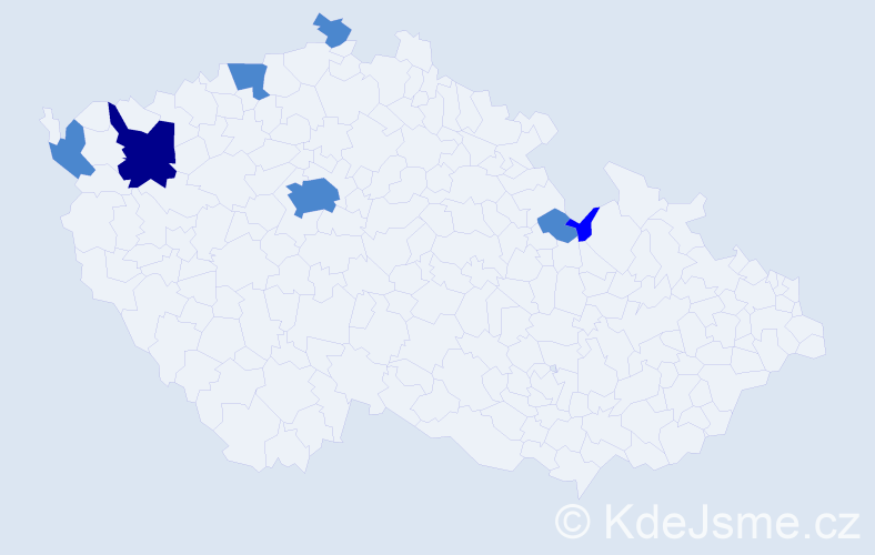 Příjmení: 'Hegenbarthová', počet výskytů 10 v celé ČR