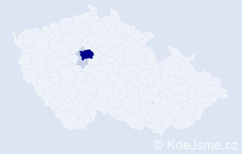 Příjmení: 'Klečar', počet výskytů 13 v celé ČR