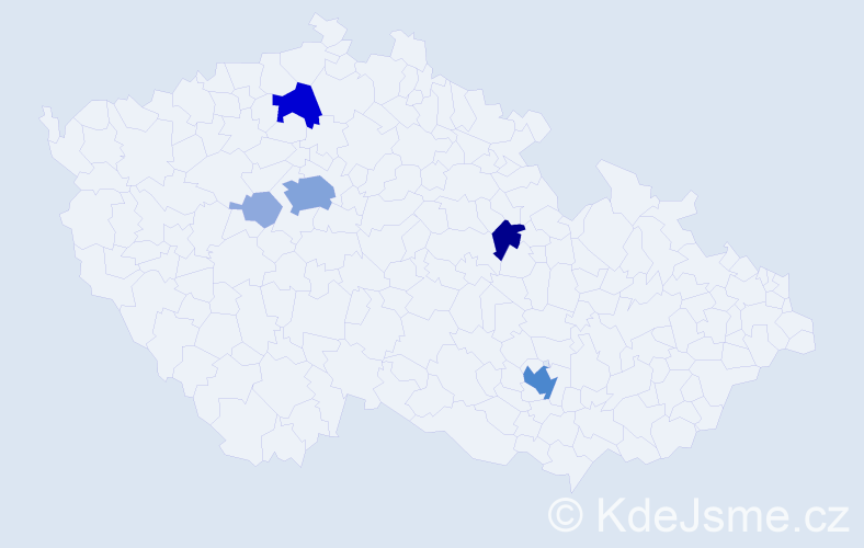 Příjmení: 'Vera', počet výskytů 22 v celé ČR