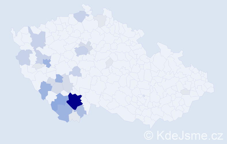 Příjmení: 'Hamberger', počet výskytů 103 v celé ČR