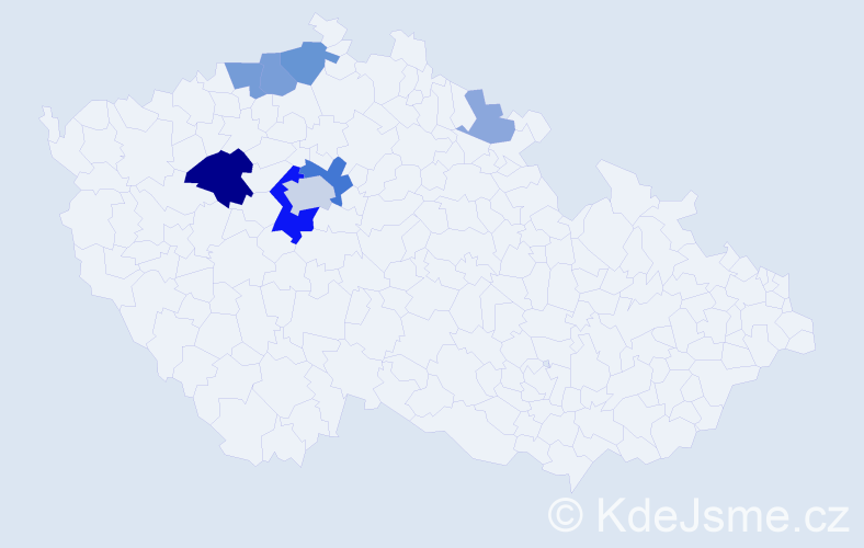 Příjmení: 'Thuma', počet výskytů 23 v celé ČR