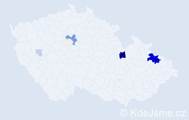 Příjmení: 'Krumer', počet výskytů 24 v celé ČR