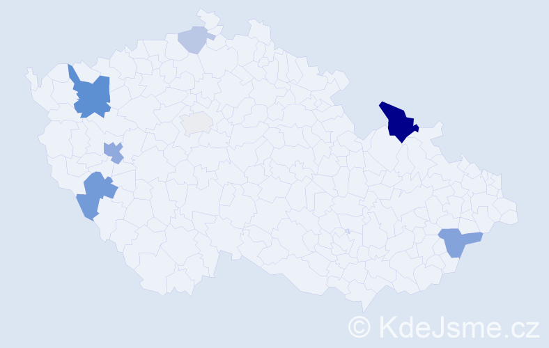 Příjmení: 'Kašperáková', počet výskytů 18 v celé ČR