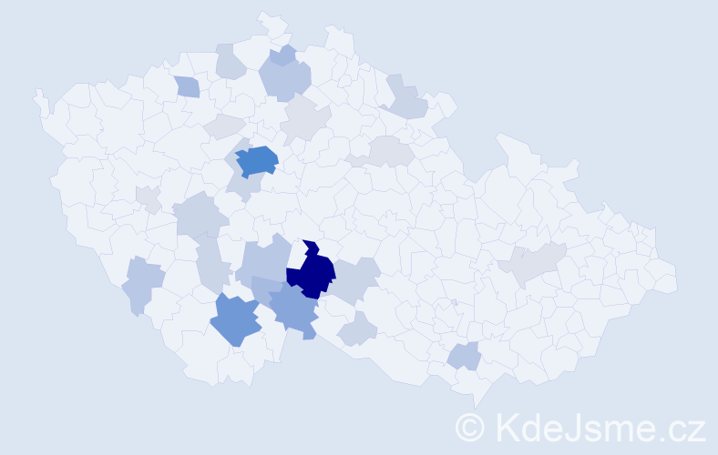 Příjmení: 'Pechek', počet výskytů 98 v celé ČR