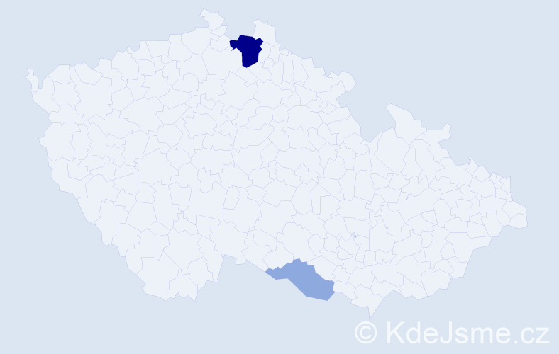 Příjmení: 'Kyca', počet výskytů 8 v celé ČR