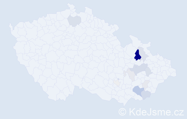 Příjmení: 'Bahulíková', počet výskytů 28 v celé ČR