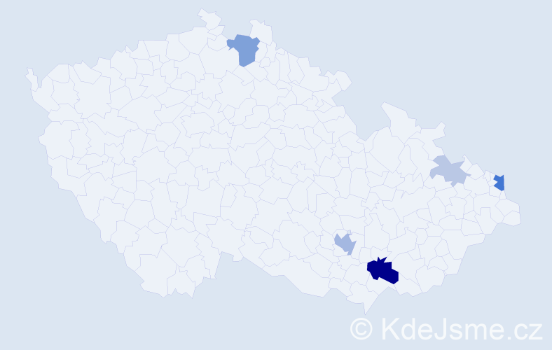 Příjmení: 'Kotuč', počet výskytů 18 v celé ČR