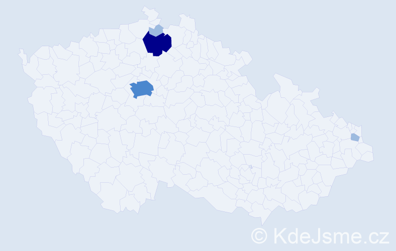 Příjmení: 'Kluba', počet výskytů 8 v celé ČR