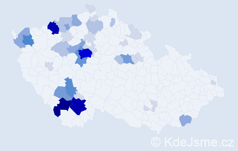 Příjmení: 'Karvánek', počet výskytů 146 v celé ČR