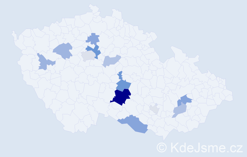 Příjmení: 'Moravská', počet výskytů 27 v celé ČR