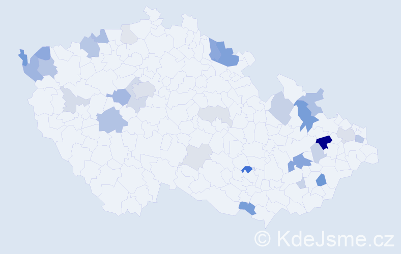 Příjmení: 'Bálint', počet výskytů 80 v celé ČR