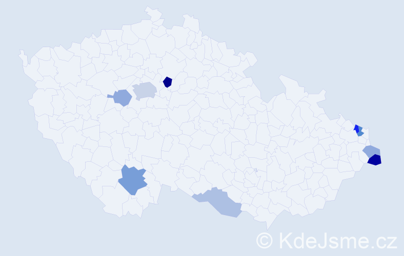 Příjmení: 'Škulec', počet výskytů 19 v celé ČR