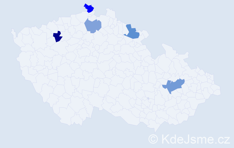 Příjmení: 'Kolert', počet výskytů 15 v celé ČR