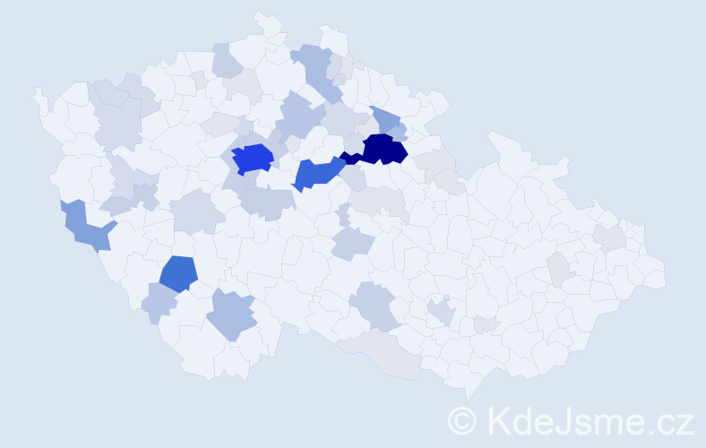 Příjmení: 'Kadečka', počet výskytů 203 v celé ČR