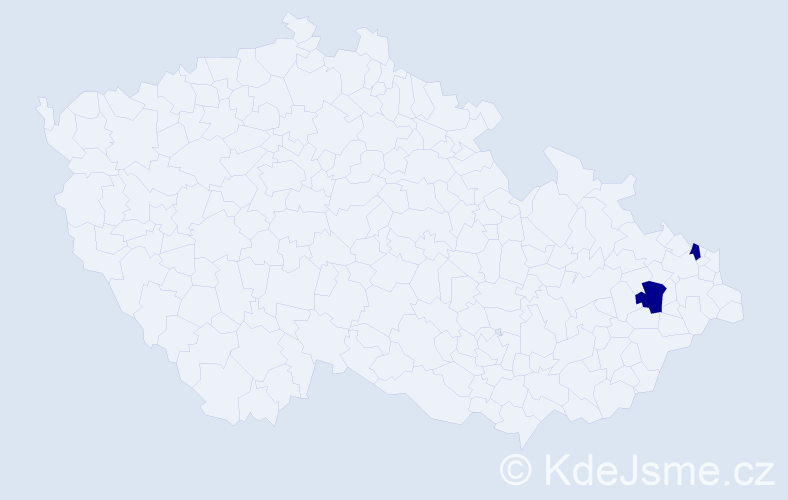 Příjmení: 'Kuterková', počet výskytů 2 v celé ČR