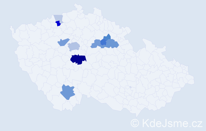 Příjmení: 'Kubeška', počet výskytů 32 v celé ČR