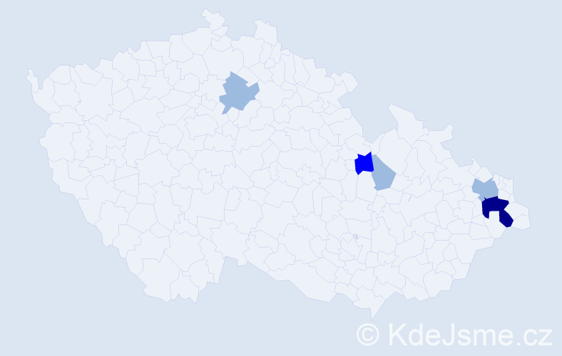 Příjmení: 'Močkor', počet výskytů 11 v celé ČR