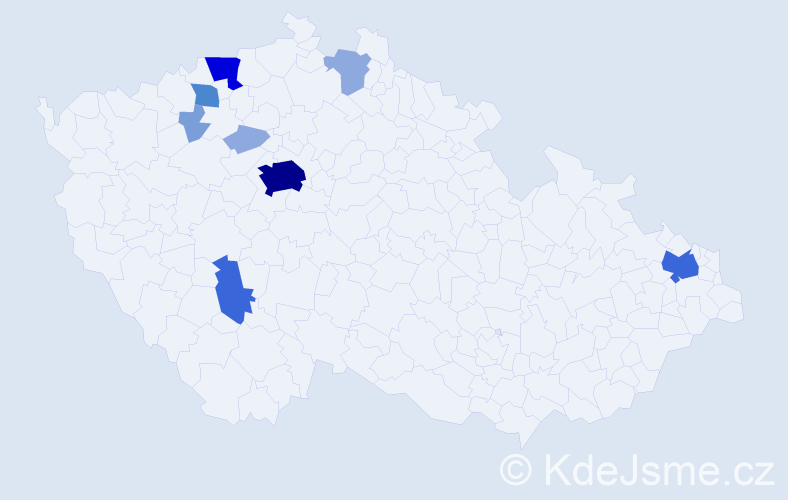 Příjmení: 'Cingl', počet výskytů 28 v celé ČR
