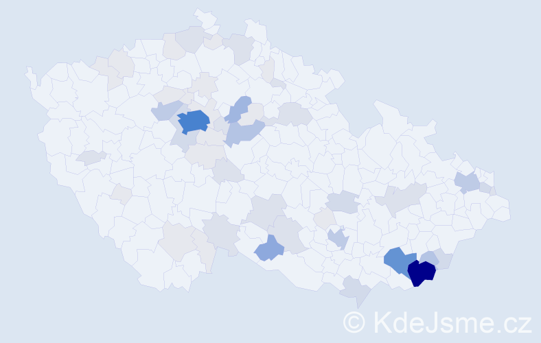 Příjmení: 'Straňák', počet výskytů 192 v celé ČR