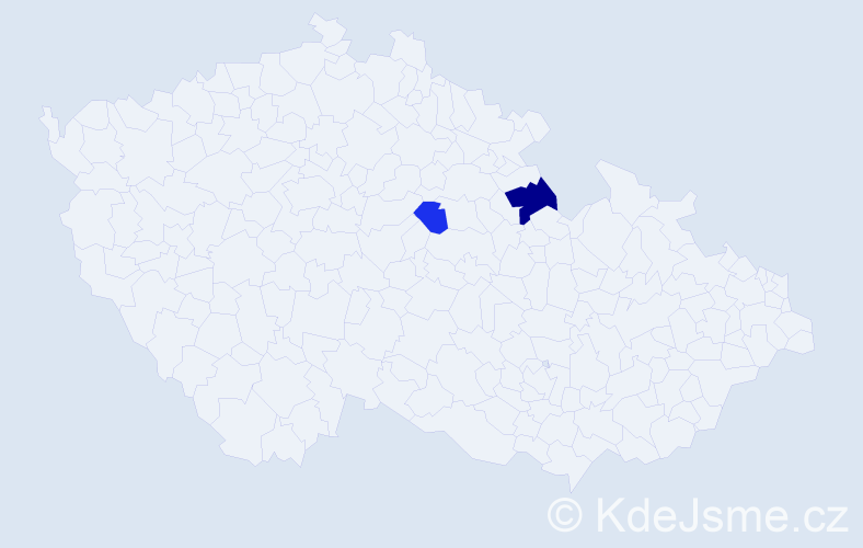 Příjmení: 'Stavrinou', počet výskytů 6 v celé ČR
