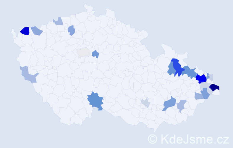 Příjmení: 'Grochal', počet výskytů 72 v celé ČR