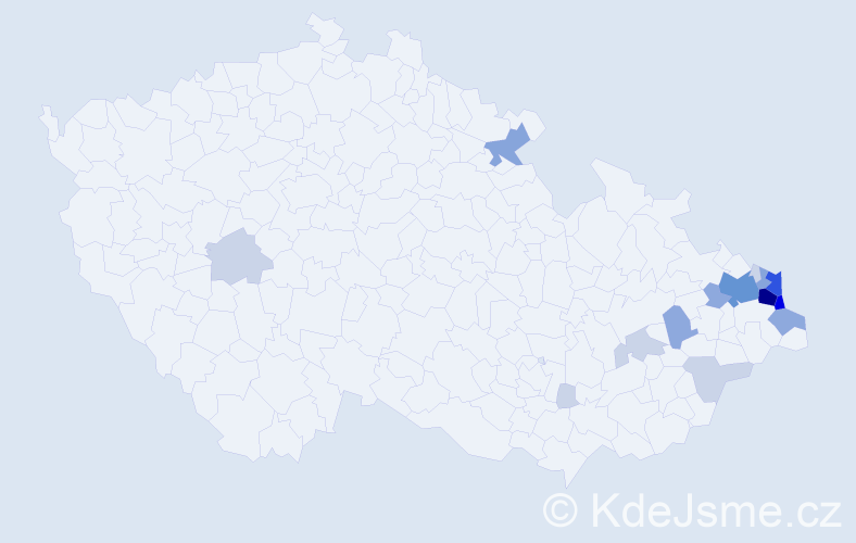 Příjmení: 'Krucinová', počet výskytů 54 v celé ČR
