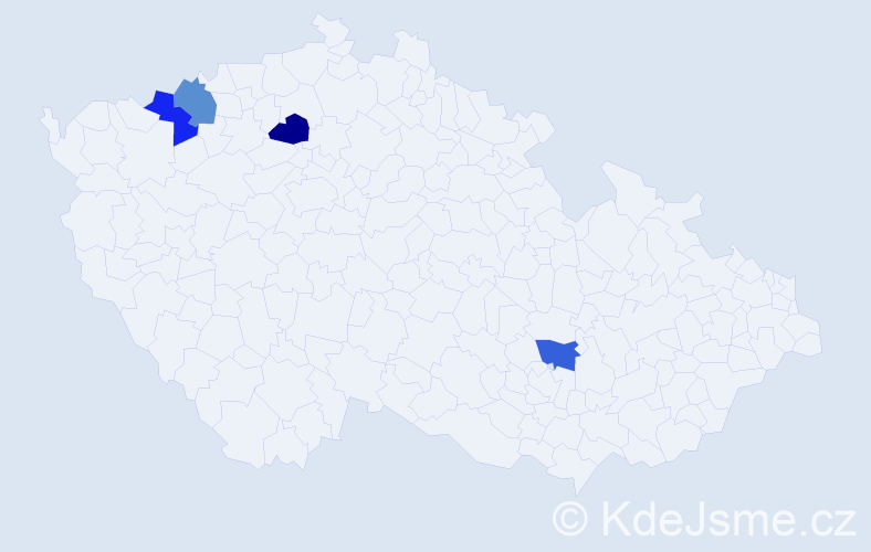 Příjmení: 'Derinková', počet výskytů 4 v celé ČR