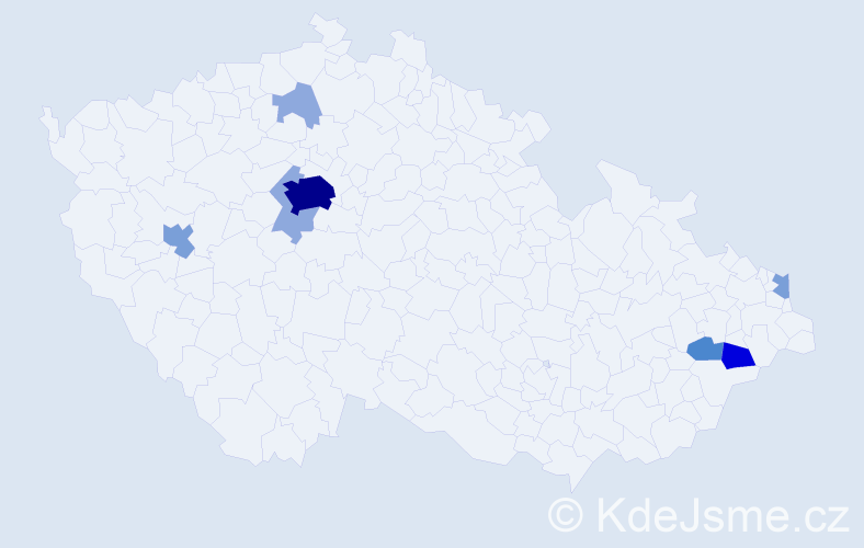 Příjmení: 'Majerovová', počet výskytů 22 v celé ČR
