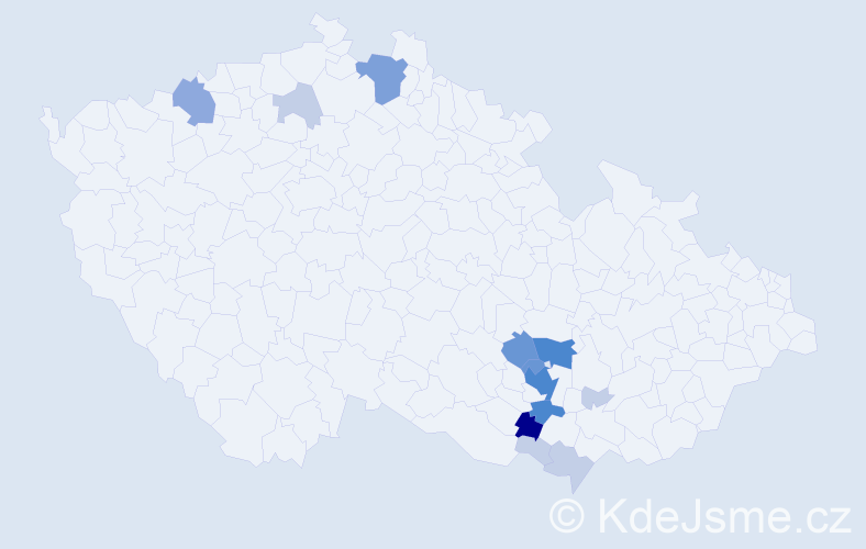 Příjmení: 'Schimmerle', počet výskytů 43 v celé ČR