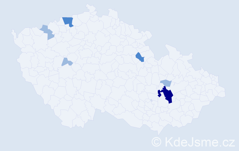 Příjmení: 'Kozubská', počet výskytů 11 v celé ČR