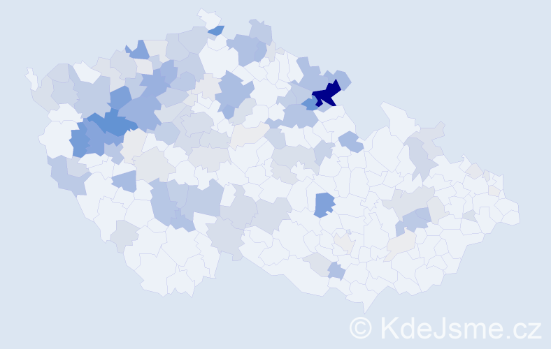 Příjmení: 'Hubka', počet výskytů 485 v celé ČR