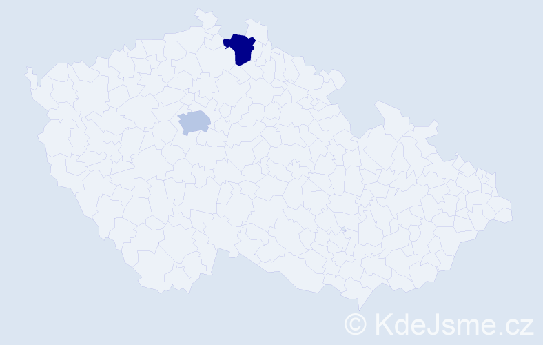 Příjmení: 'Kostelac', počet výskytů 7 v celé ČR