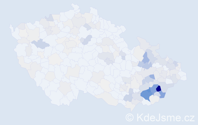 Příjmení: 'Gajdošík', počet výskytů 672 v celé ČR
