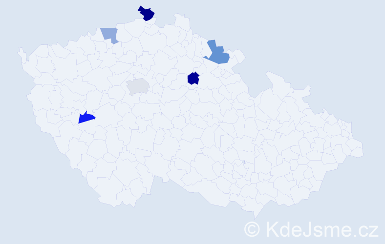 Příjmení: 'Dreveniaková', počet výskytů 15 v celé ČR