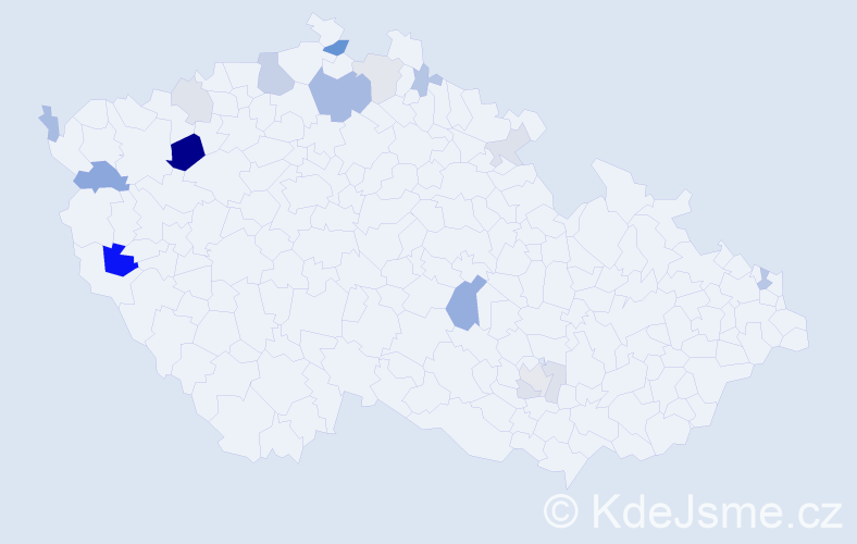 Příjmení: 'Bodi', počet výskytů 35 v celé ČR