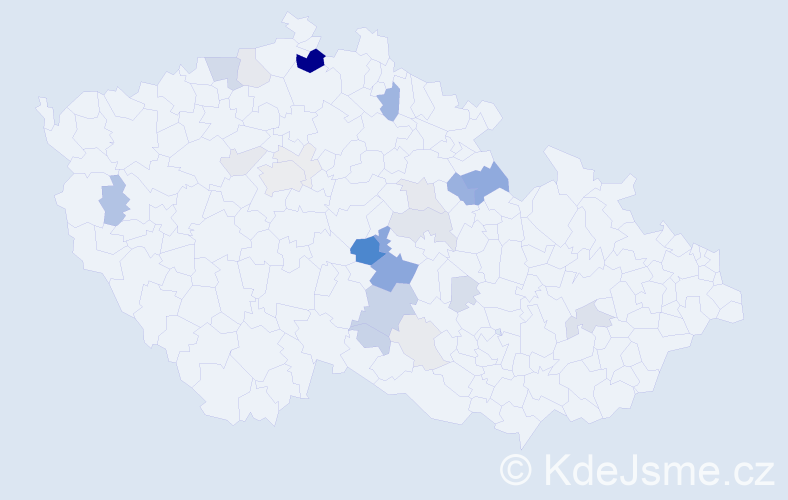 Příjmení: 'Lebruška', počet výskytů 92 v celé ČR
